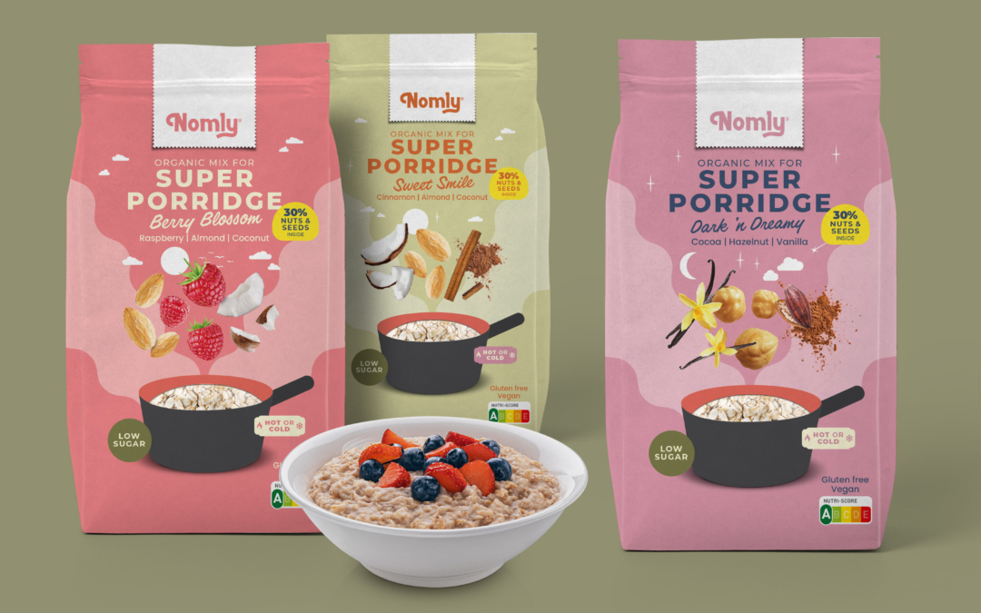 Nomly – Porridge packaging range